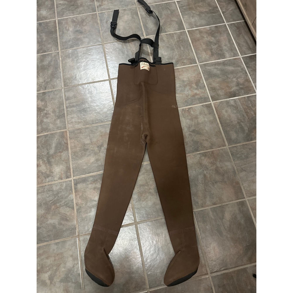 Cabelas Neoprene Stockingfoot Chest Waders Brown Fishing Hunting Mens Size M